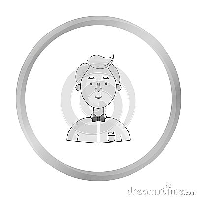 Scientist icon in monochrome style isolated on white. People of different profession symbol stock vector Vector Illustration