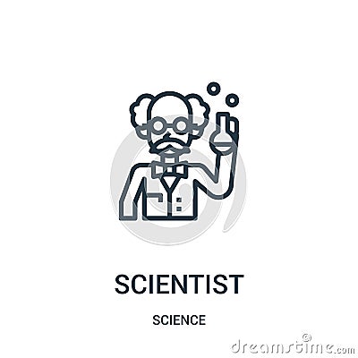 scientist icon vector from science collection. Thin line scientist outline icon vector illustration. Linear symbol for use on web Vector Illustration