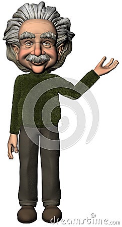 Einstein Scientist Cartoon Illustration Isolated Cartoon Illustration