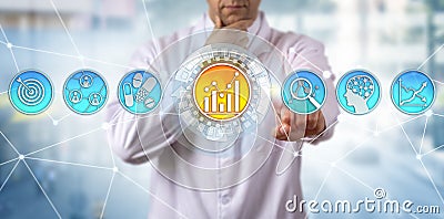 Scientist Initiating Predictive Analytics App Stock Photo