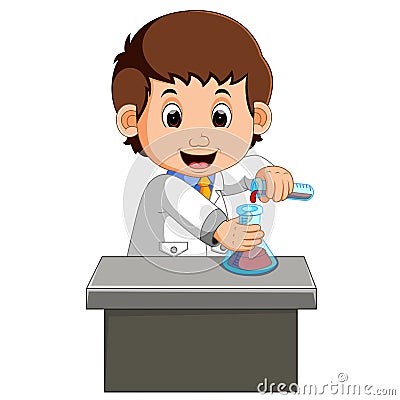 Scientist working in the lab Vector Illustration