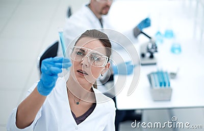 Scientists chemists working in the laboratory Stock Photo