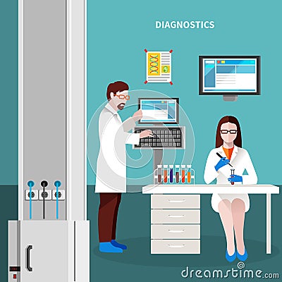 Scientists People Multicolored Concept Vector Illustration