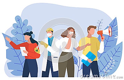 Scientists people set. Science lab worker, chemical researchers and scientist professor character Vector Illustration