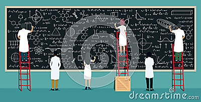 Scientists writing board Vector Illustration