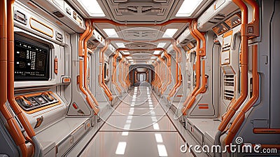 scifi futuristic corridor. Stock Photo