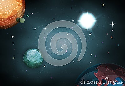 Scifi Space Background For Ui Game Vector Illustration