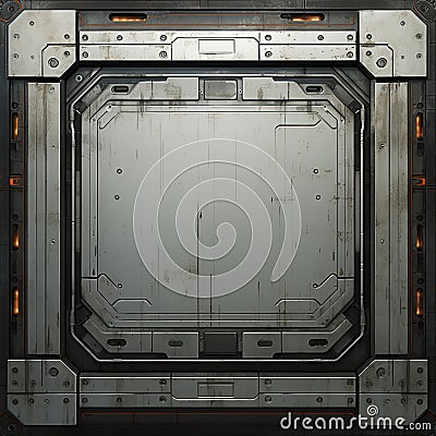 Scifi wall texture panel. Stock Photo