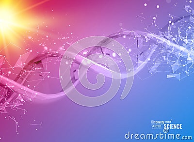 Scince illustration of a DNA molecule. Vector Illustration