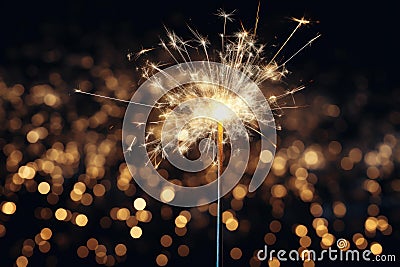 Scintillating Sparkler newyear. Generate Ai Stock Photo