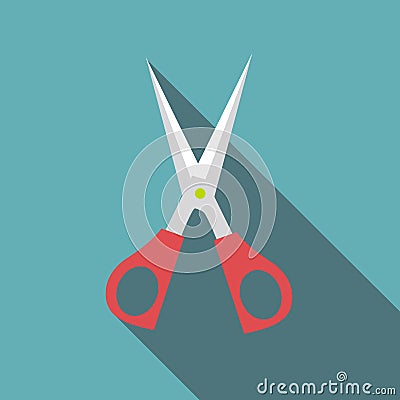 Scisors icon, flat style Vector Illustration