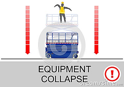 Scissor lift safety Vector Illustration