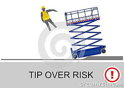 Scissor lift safety Vector Illustration