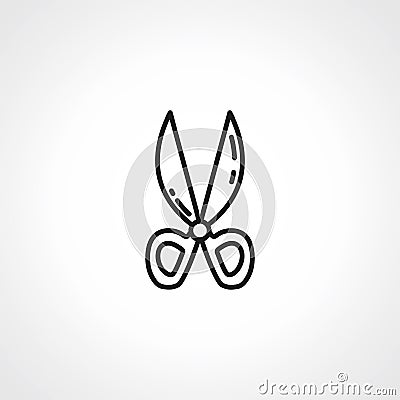 Scissor linear icon. Scissors cutting icon Vector Illustration