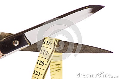 Scissor and measuring tape Stock Photo
