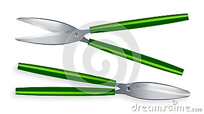 Scissor Vector. Metal Craft Object. 3D Realistic Scissor Icon. Garden Cutter Equipment. Illustration Vector Illustration