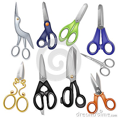 Scissor vector professional pair of scissors cutting hair or scissoring with cutter and pruning shears prune or Vector Illustration