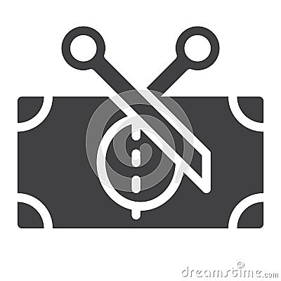 Scissors and banknote icon vector Vector Illustration