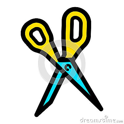 Scissors color icon isolated on white background Vector Illustration