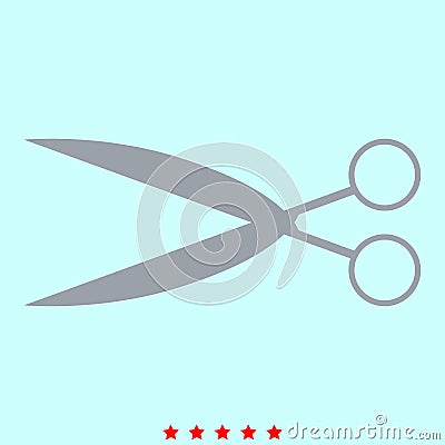 Scissors it is color icon . Vector Illustration