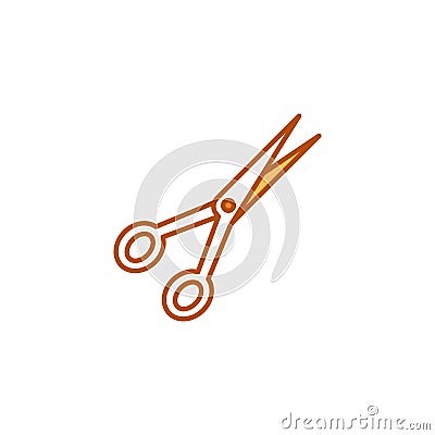 Scissors color line icon. School, office supplies. Vector Illustration