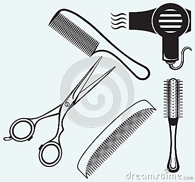 Scissors and Comb for hair Vector Illustration