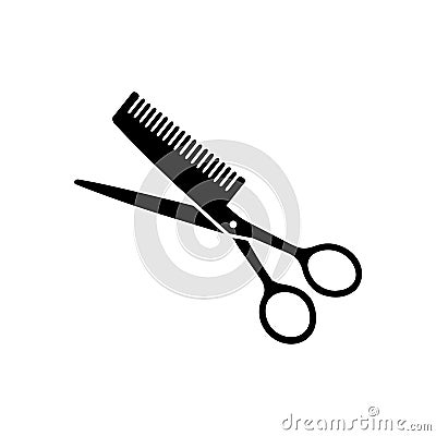 Scissors and comb icon Vector Illustration