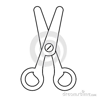 Scissors cut tool element office outline Vector Illustration