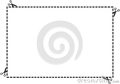 Scissors Dashes Coupon Frame Stock Photo