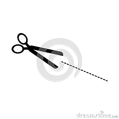 Scissors dotted line Cartoon Illustration