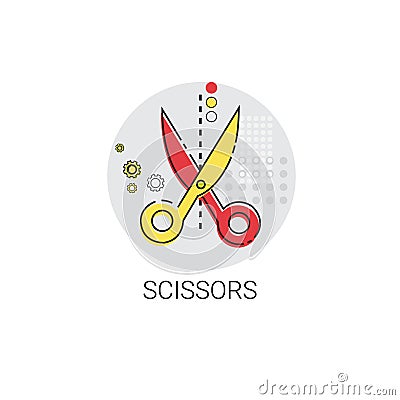 Scissors Equipment Work Office Tool Icon Vector Illustration