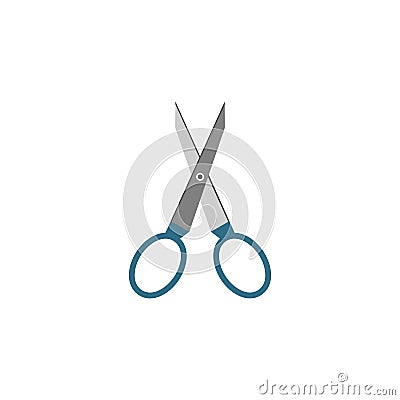 Scissors flat icon, tailor and school element Vector Illustration