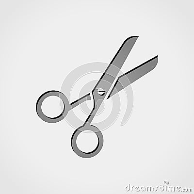 Scissors grey icon Vector Illustration