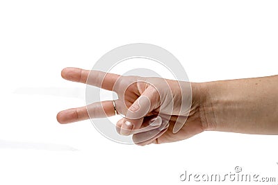 Scissors hand Stock Photo