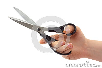 Scissors in hand Stock Photo