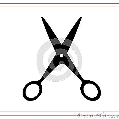 Scissors icon. Cutting scissors icon. Vector illustration. Isolated on white background. Web design element. Vector Illustration