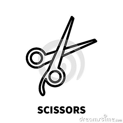 Scissors icon or logo in modern line style. Vector Illustration