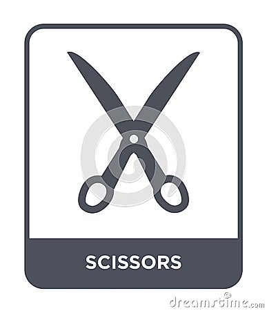 scissors icon in trendy design style. scissors icon isolated on white background. scissors vector icon simple and modern flat Vector Illustration