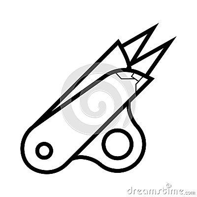 Scissors icon vector Cartoon Illustration