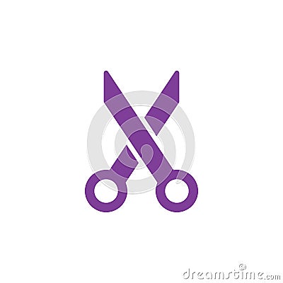 Scissors icon vector, filled flat sign, solid colorful pictogram isolated on white. Vector Illustration