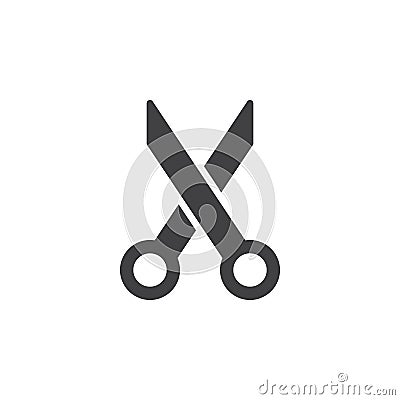 Scissors icon vector, filled flat sign, solid pictogram isolated on white. Vector Illustration