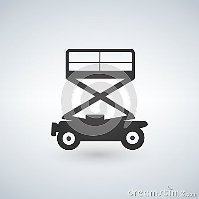 Scissors lift icon on white background, illustration. Cartoon Illustration