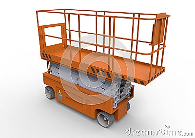 Scissors lift platform Cartoon Illustration