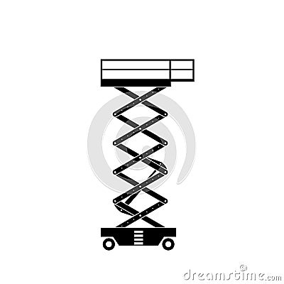 Scissors lift silhouette icon Vector Illustration