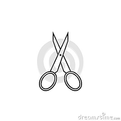 Scissors line icon, tailor and school element Vector Illustration