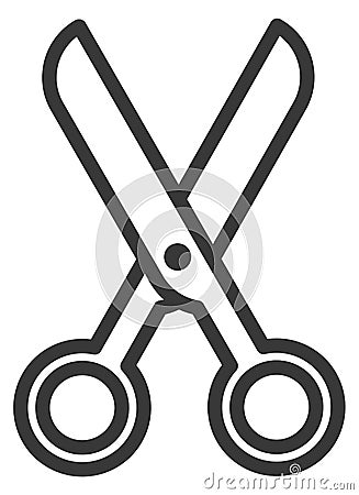 Scissors linear icon. Cutting tool black symbol Vector Illustration