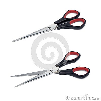 Scissors, opened and closed Stock Photo