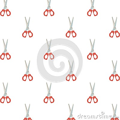 Scissors school supplies pattern background Vector Illustration