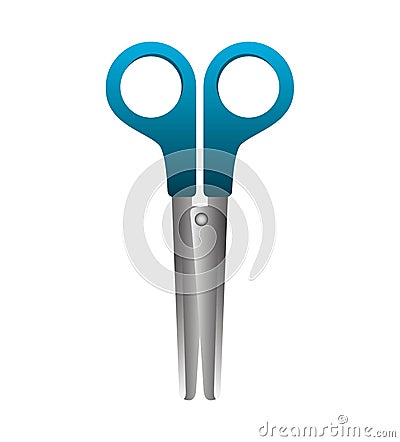 scissors school supply isolated icon Cartoon Illustration