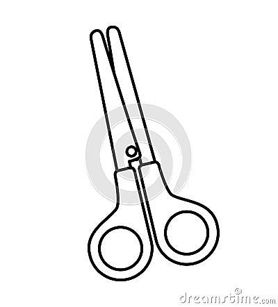 scissors school supply isolated icon Cartoon Illustration